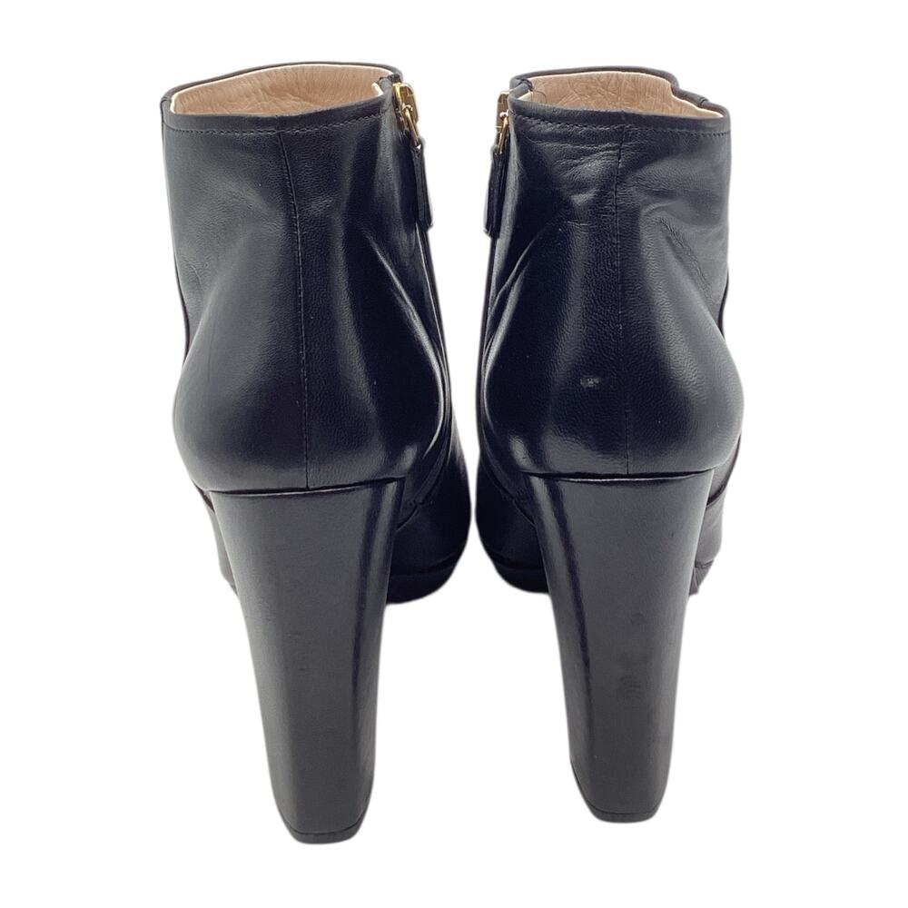 Prada Ankle Booties Women’s Size 10/11 Nappa Leather Square Toe in Black - Picture 5 of 7